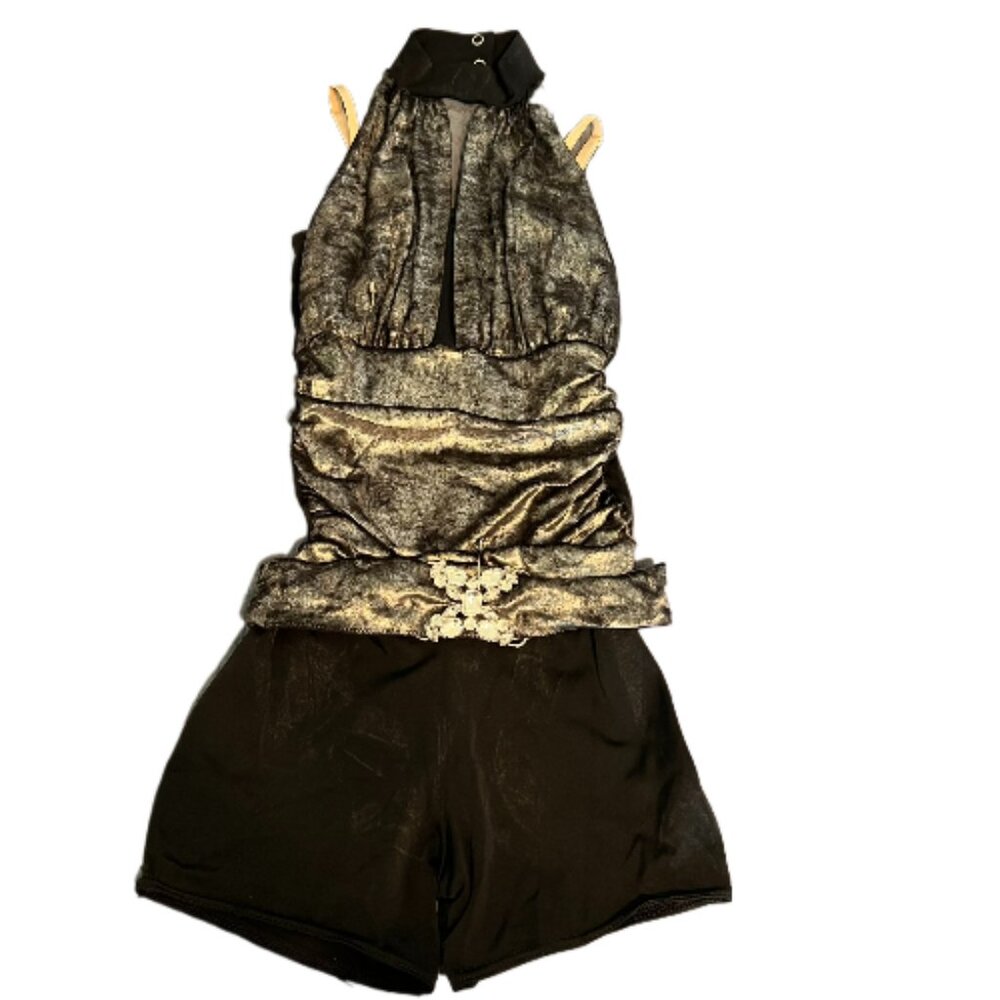 Curtain Call Costumes Adult Small Black and Silver Belted Hot Shorts Costume